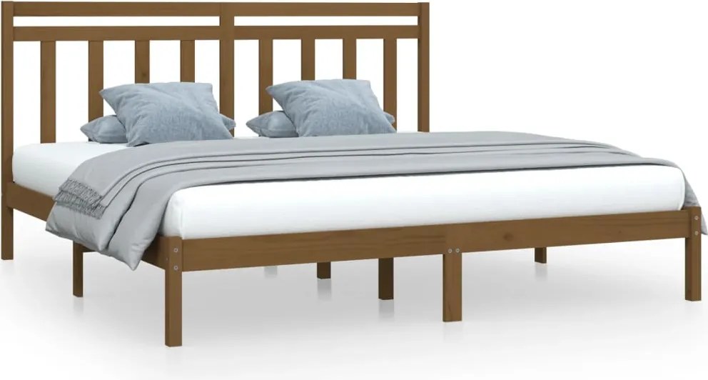 vidaXL mézbarna tömör fa ágykeret 200 x 200 cm
