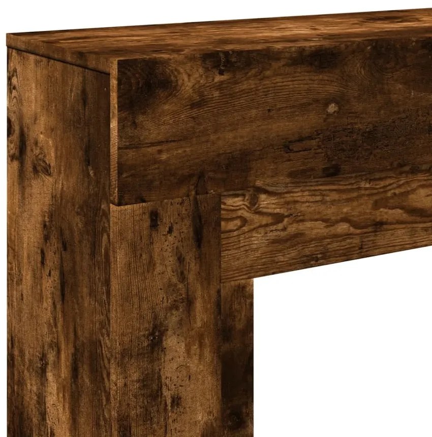 füstös tölgy színű szerelt fa kandallóburkolat 100x30x87,5 cm