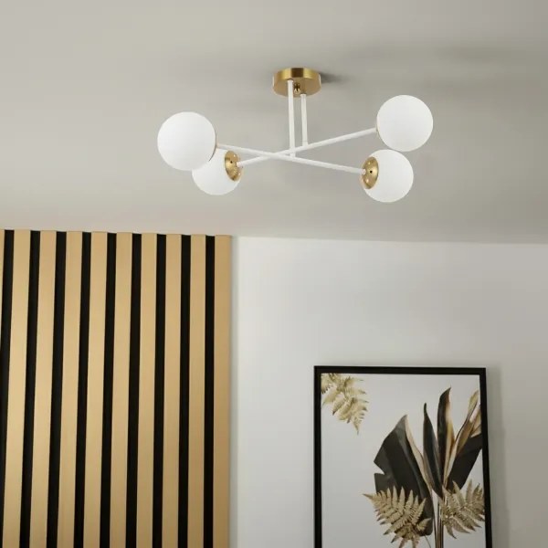 Brilagi - Felületre szerelhető csillár MALIVA 4xE14/15W/230V arany/fehér