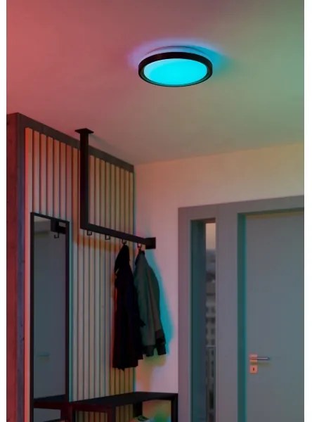 Eglo 300684-LED RGBW Dimmelhető mennyezeti lámpatest MALERAMARA-Z LED/14W/230V fekete/arany+távirányító
