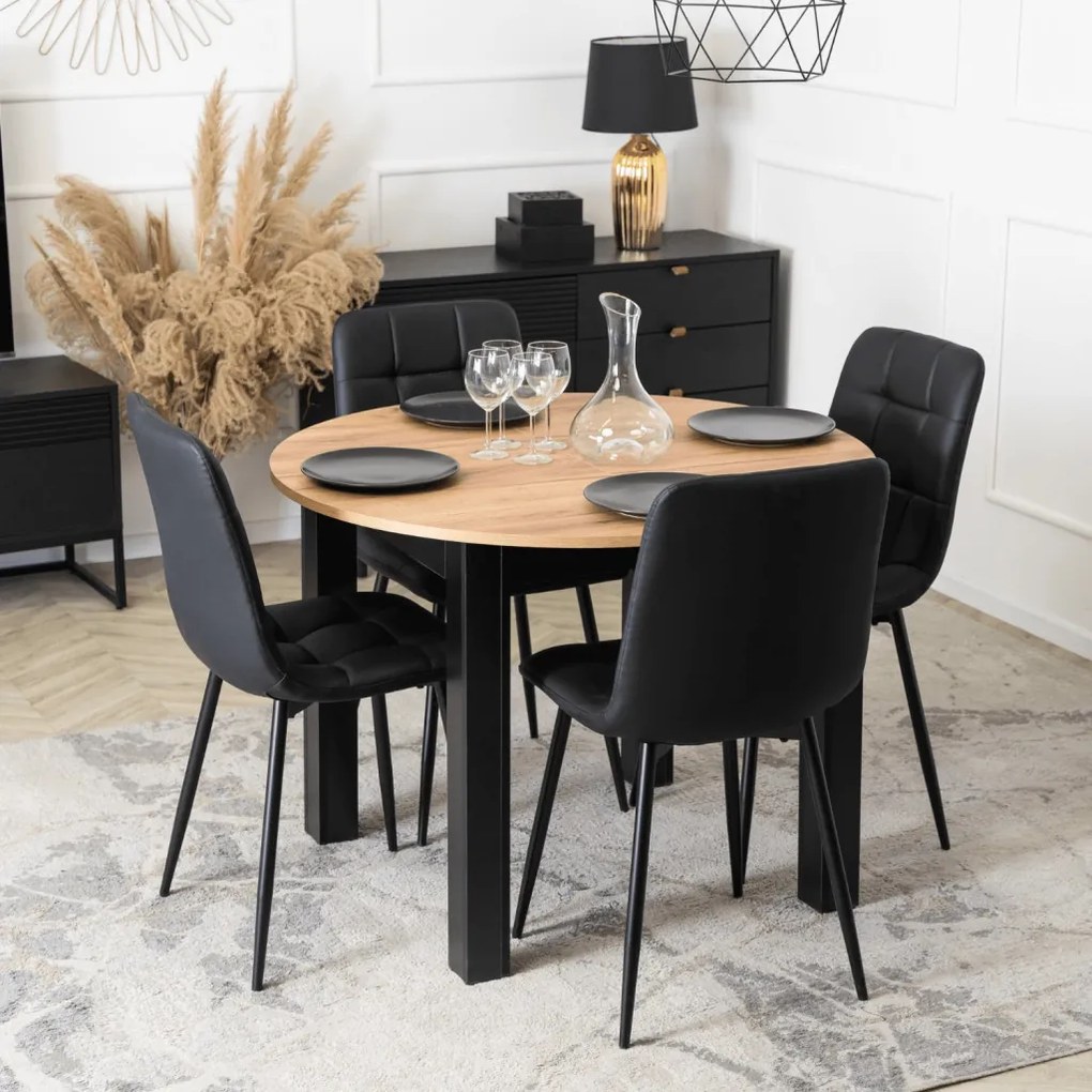 Fekete Eco-bőr Étkezőszék. DALVIN