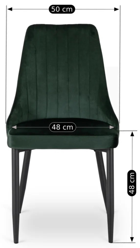 Zöld Bársony Étkezőszék. BARI