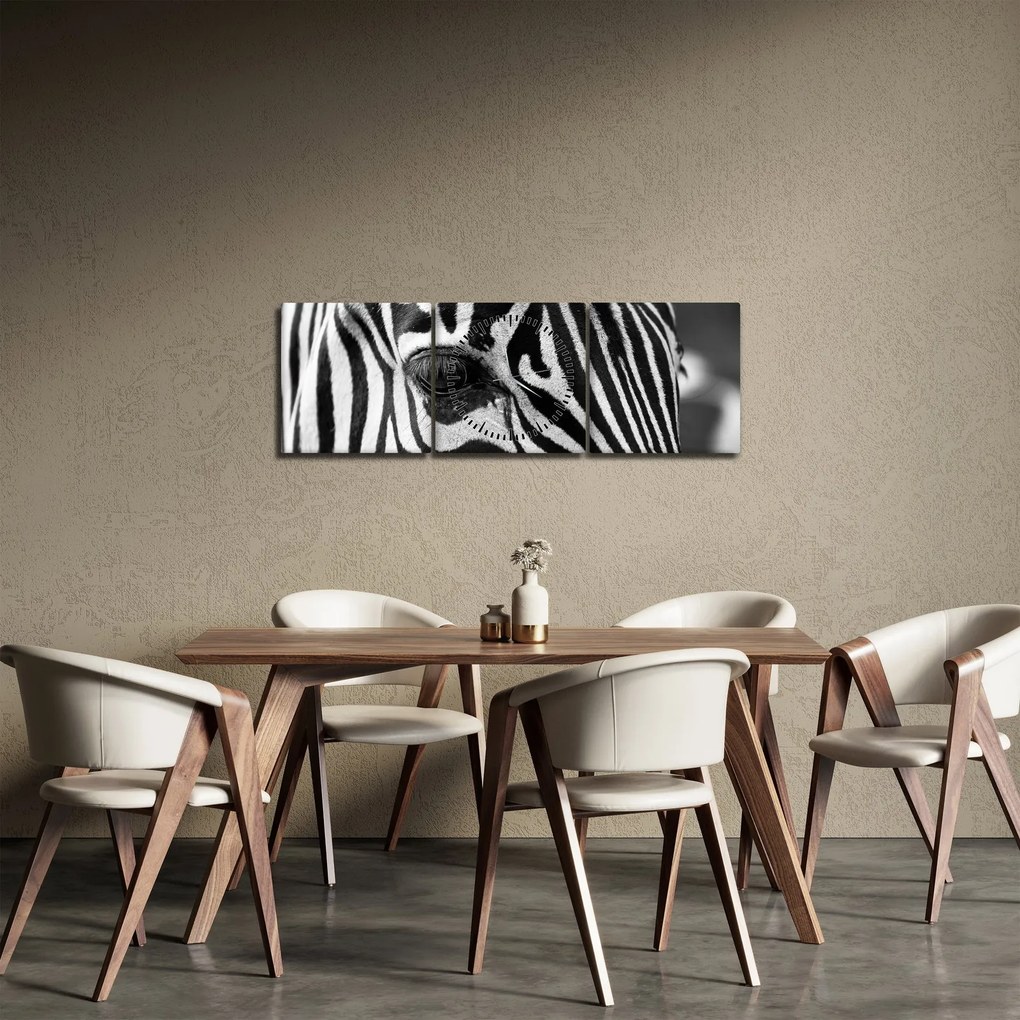 Zebra képe (órával) (90x30 cm)