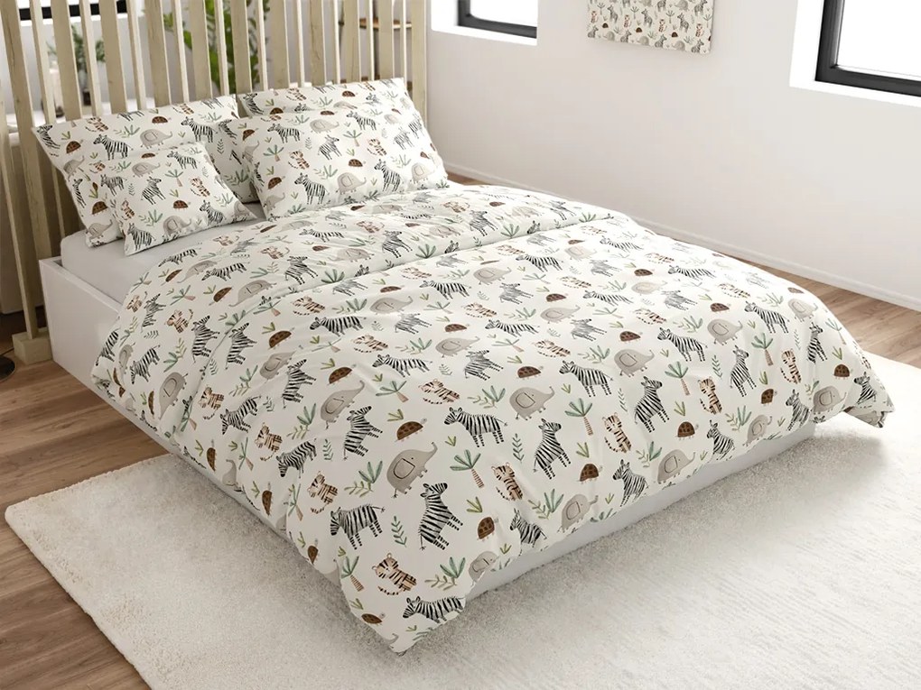 Pamut renforcé ágyneműhuzat JUNGARI krémszínű Ágyneműhuzat mérete: 70 x 90 cm | 140 x 200 cm