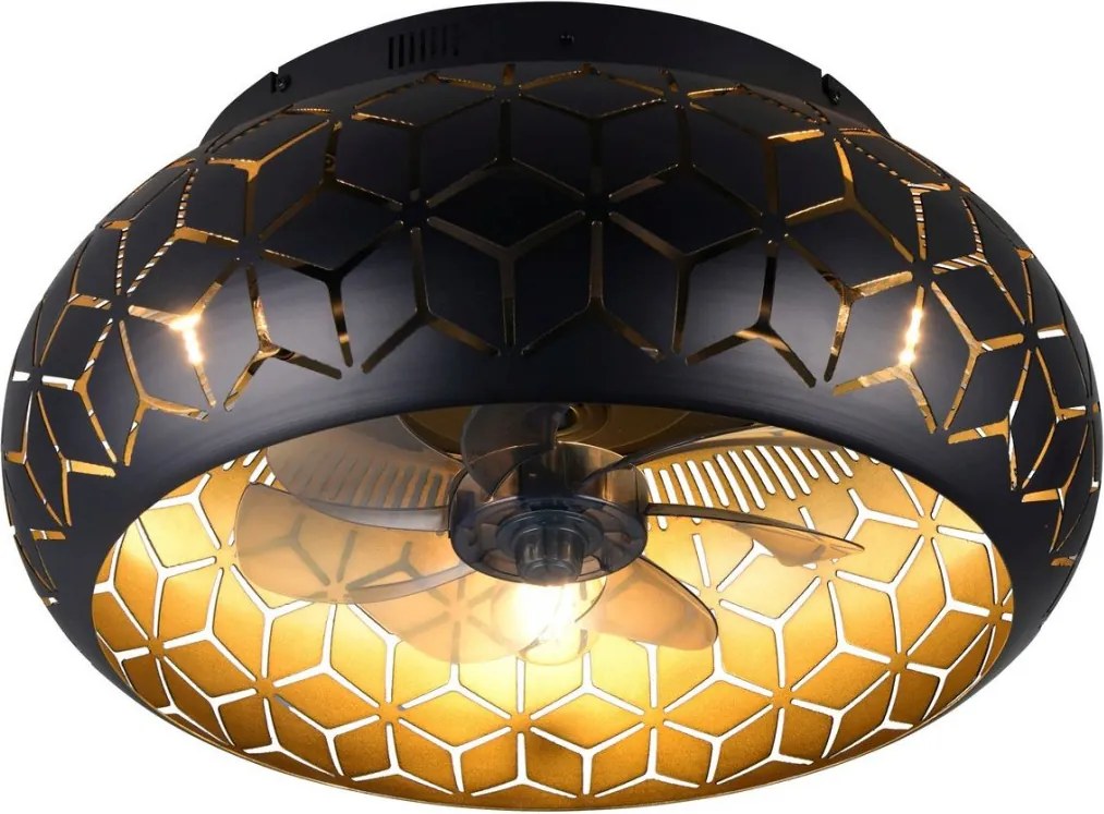R61574080 BIDAR Ventilátoros lámpa Arany E27 IP20