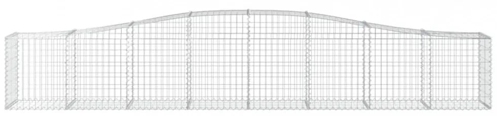 vidaXL 4 db íves horganyzott vas gabion kosár 400x50x60/80 cm
