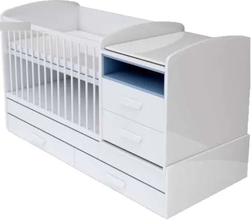 Todi Bianco kombi Kiságy pelenkázó komóddal 70x120cm - fehér