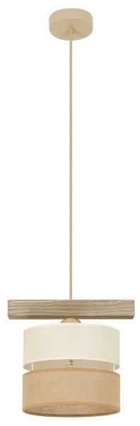 Brilagi - Csillár zsinóron FOREST 1xE27/15W/230V fenyő/bézs/krémes