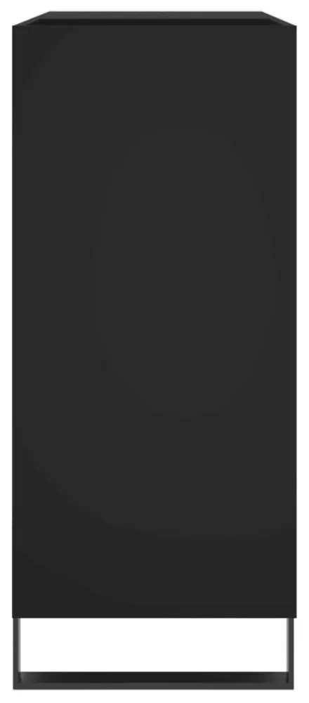 fekete szerelt fa hanglemezszekrény 84,5 x 38 x 89 cm