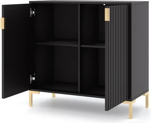 Komód 2 ajtós fekete / fekete matt színkombinációban – FLINN FL06