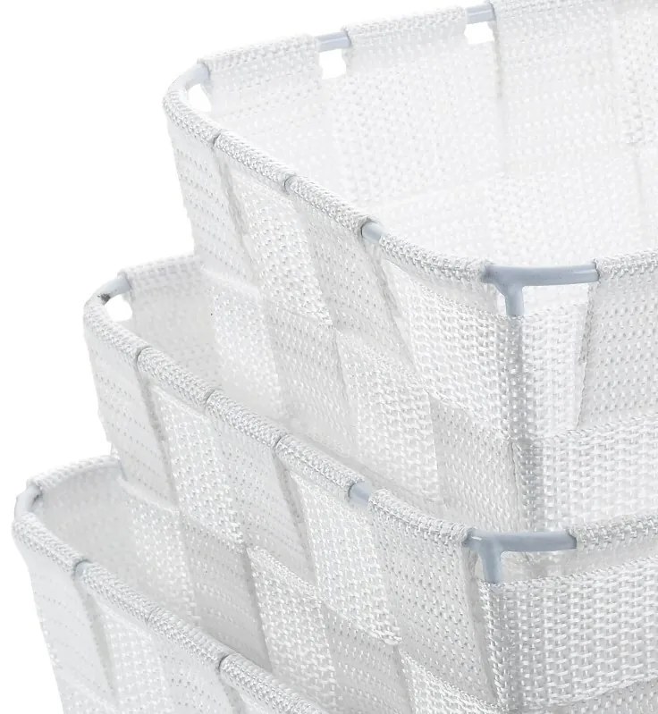 Kela Alvaro tárolókosár szett 3 darabos, fehér