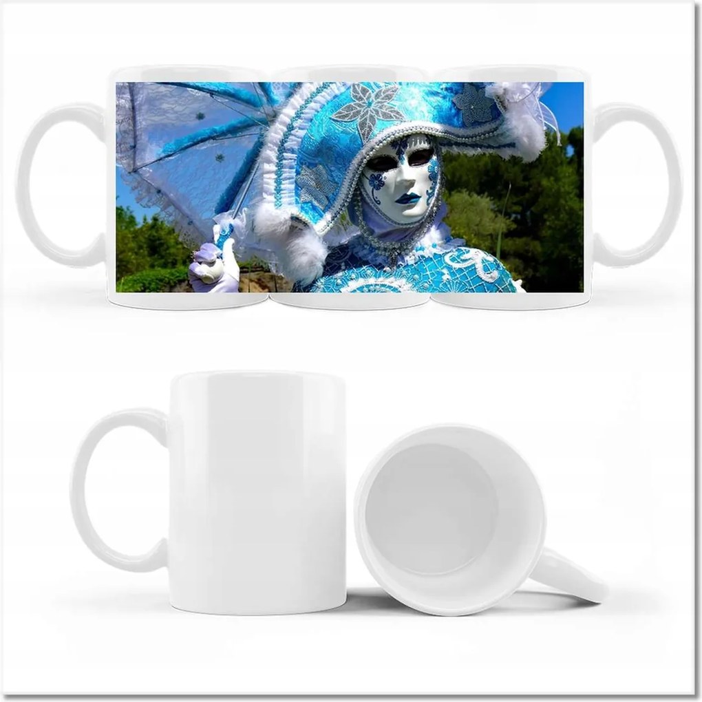 Fényképes bögre Kék maszk Farsang