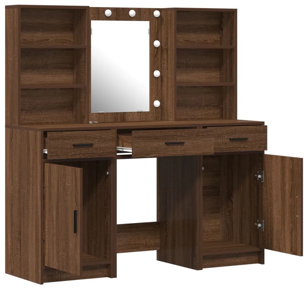 Sminkasztal Készlet 3 pcs Régi fa 50 x 41 x 135 cm Faanyag