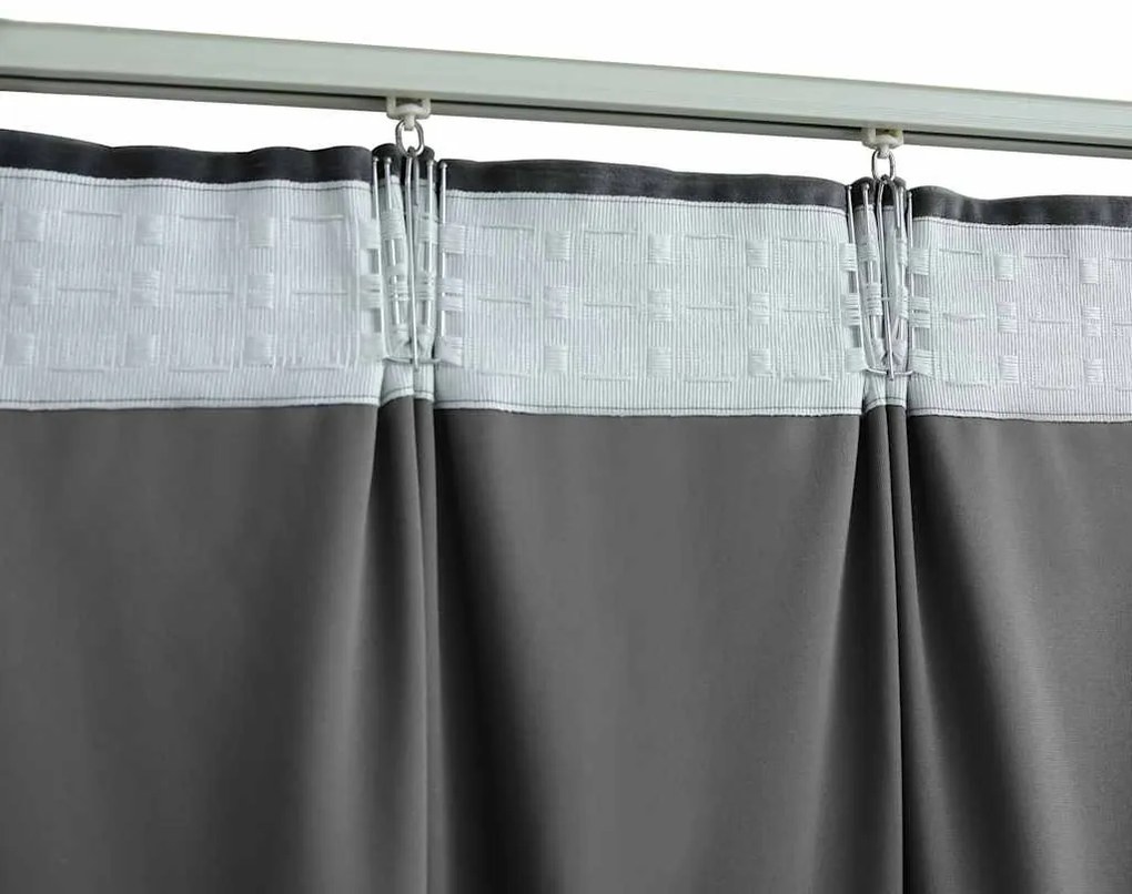 2 db antracitszürke bársony sötétítőfüggöny kampókkal 140x225