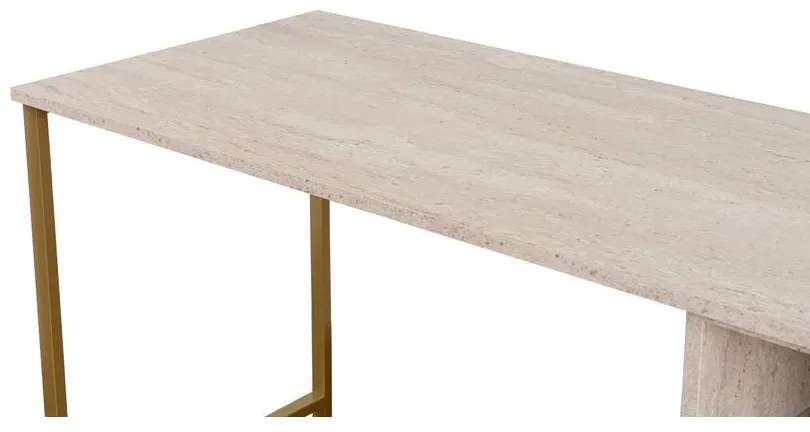 Íróasztal Twin Study Desk - Travertine, Arany
