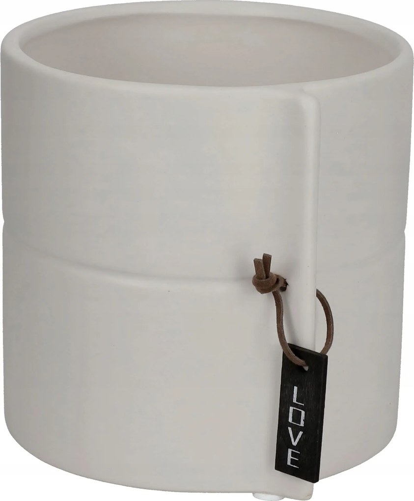 Kerámia Virágtartó Fedő Kerek Szürke 17 cm