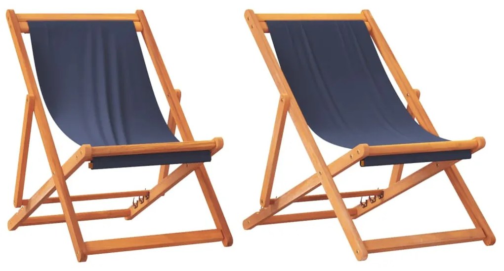 2 db összecsukható kék szövet strandszék