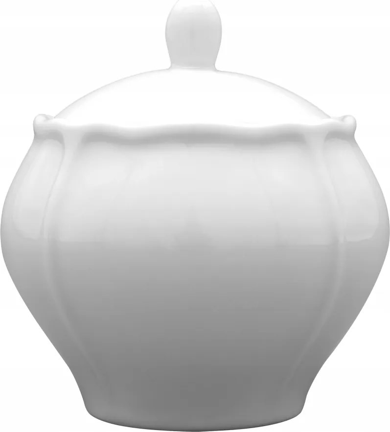 Lubiana Mária Cukortartó 300 ml Porcelán Cukrászda Fedéllel Fehér