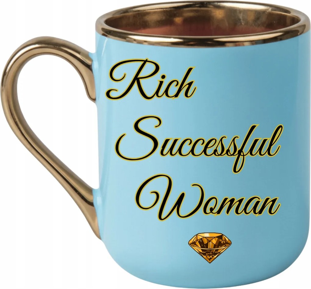 Elegáns Bögre Rich Successful Woman Arany Díszítés Prémium 330 Kék