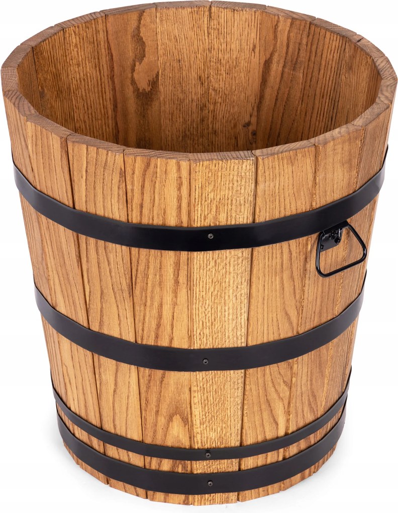 Kerti Virágtartó 50xH55 Tölgy Nagy Magas Erkély Terasz Hordó