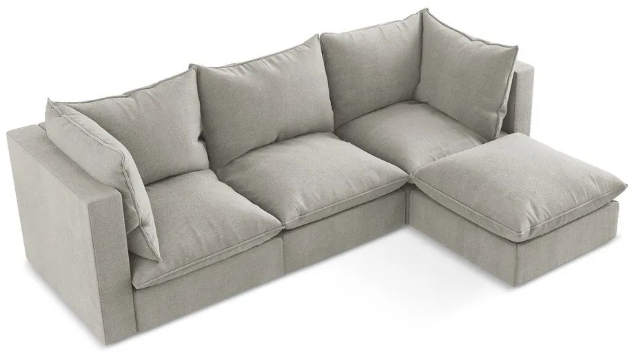 Világosszürke sarokkanapé (jobb oldali-heverő résszel) Manao – Makamii