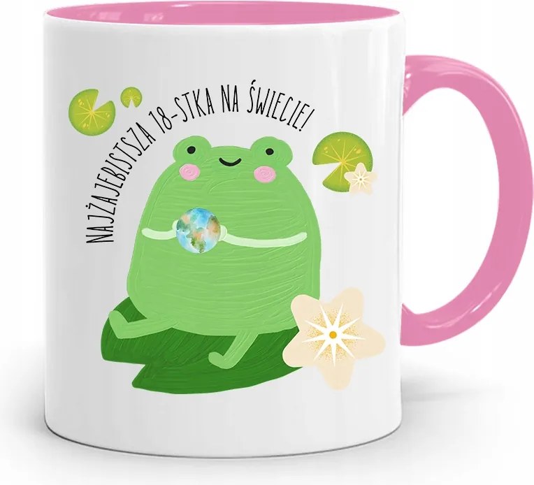 Születésnapra 18 18. 18. Bögre Rózsaszín Ajándék fényképes nyomtatással