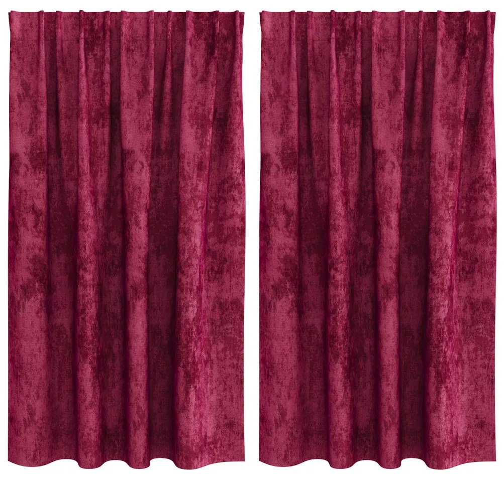 Velúr Függönyök 2 db gyűrűkkel Burgundi vörös 140x140 cm