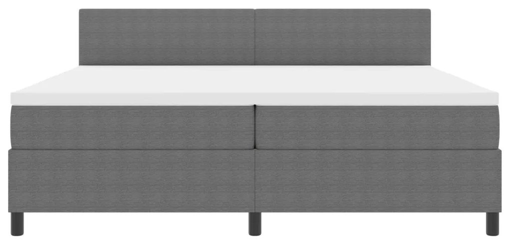Boxspring Ágy matraccal & LED világosszürke 200x200 cm kordbársony