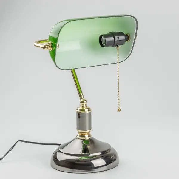 Brilagi - Asztali lámpa BANK OFFICE 1xE27/60W/230V fekete/arany/zöld