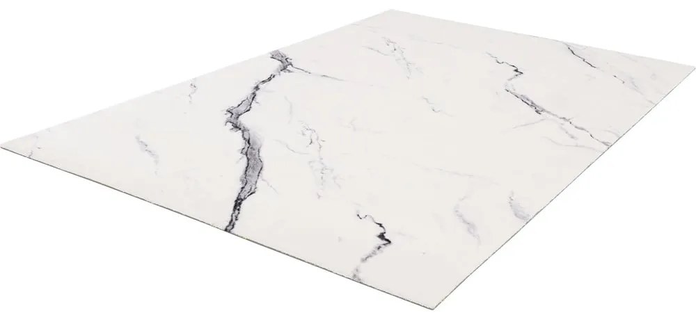 Krémszínű gyapjú szőnyeg 133x180 cm Marble – Agnella
