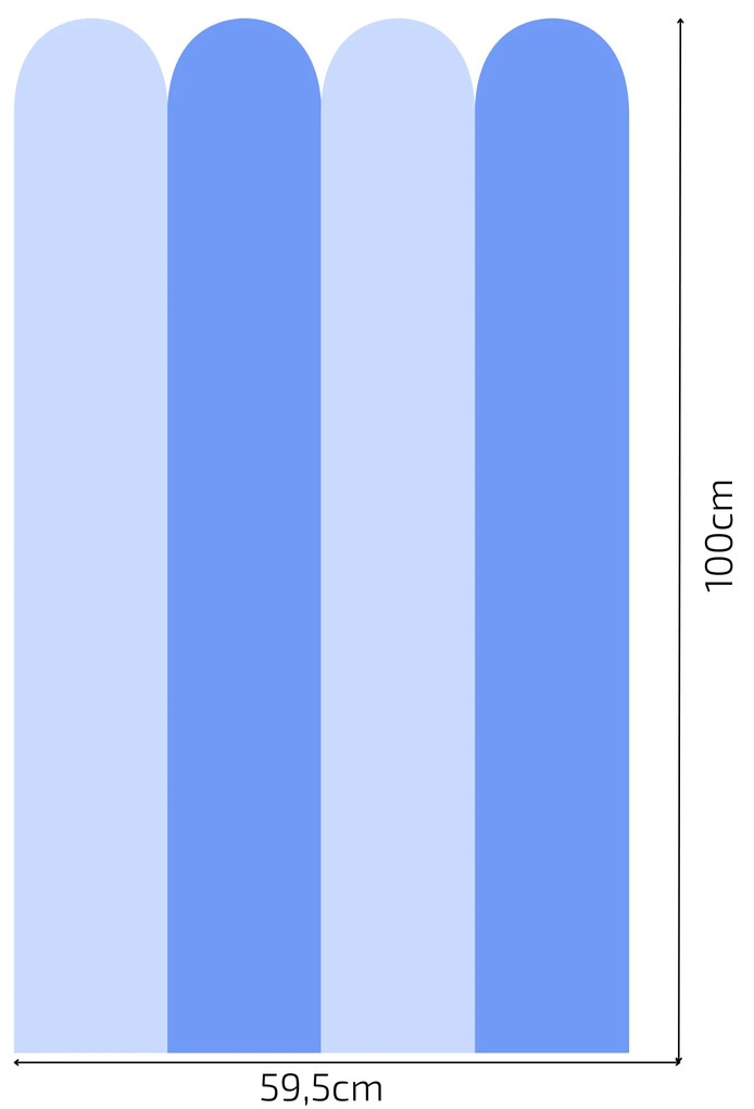 PIPPER. Textil öntapadó tapéta - Boltív - Kék szín Méret: 100cm, Szín: Kombináció