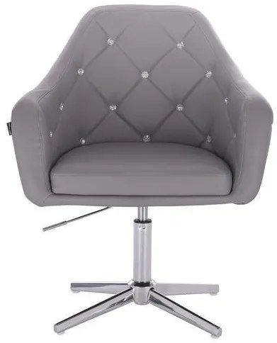 HR830 Szürke modern műbőr szék krómozott lábbal