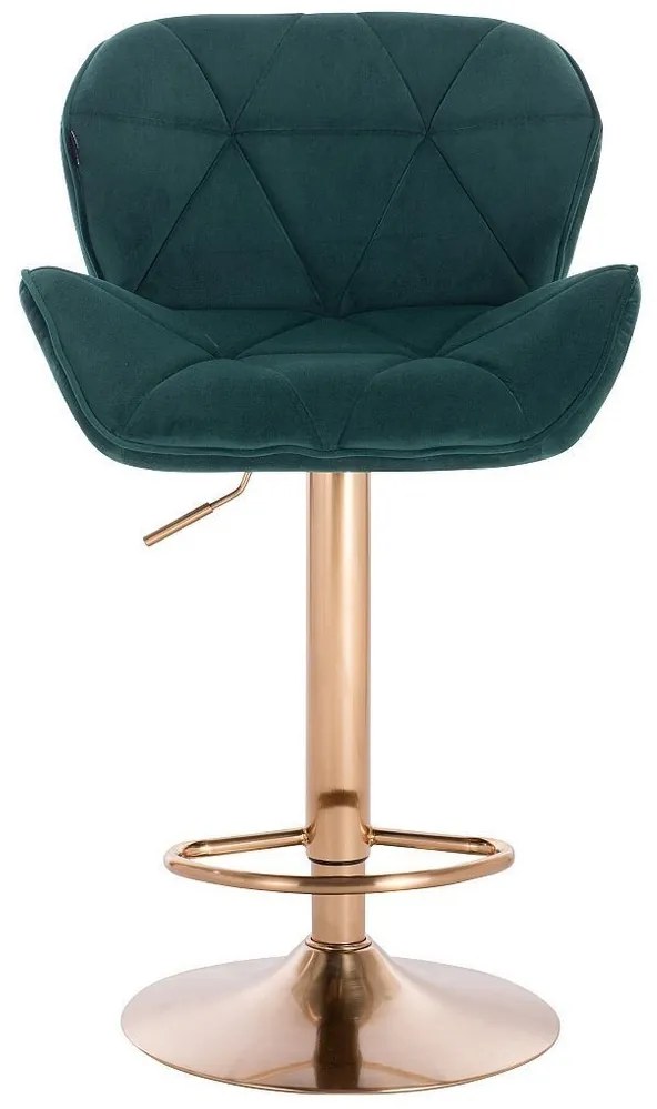 HR111W Sötétzöld modern velúr szék arany lábbal