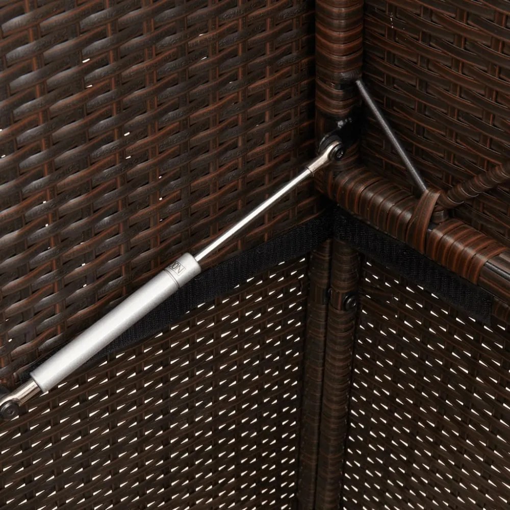 barna polyrattan kerti pad párnákkal
