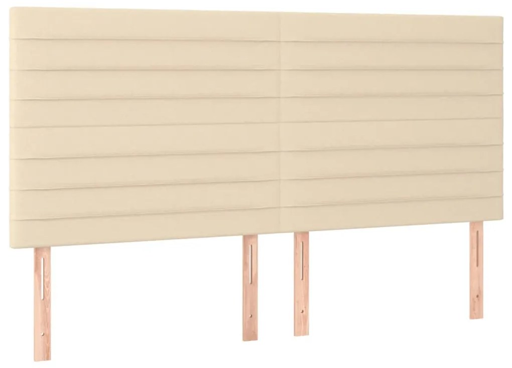 krémszínű szövet LED-es fejtámla 180x5x118/128 cm