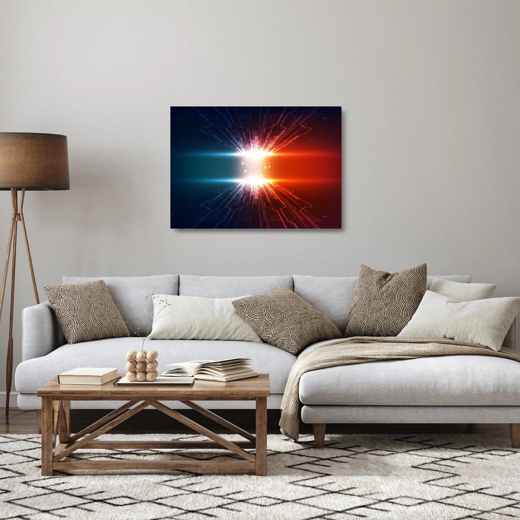 Absztrakt kép az aktív töltés (üvegen) (70x50 cm)
