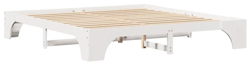 Ágytartó Fehér Tömörfa 200 x 200 cm Egyszerű Ágytartó
