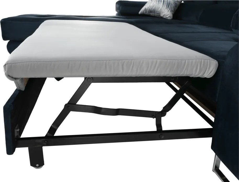 Sarokülőgarnitúra, kék, balos kivitel, AMARETA