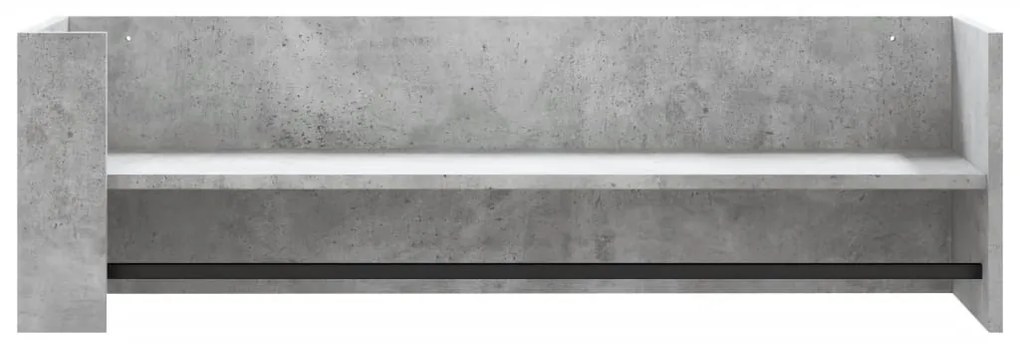 betonszürke szerelt fa fali polc 100 x 35 x 30,5 cm