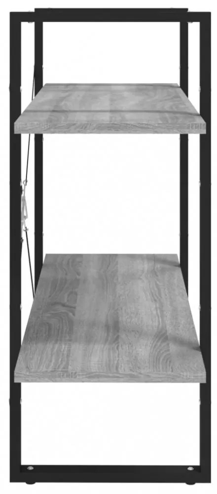 2-szintes szürke sonoma színű fa könyvszekrény 80x30x70 cm