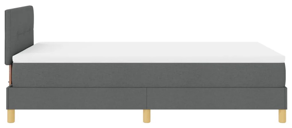 Box Spring Ágy Matraccal &amp; LED Sötétszürke 120x190 cm Szövet