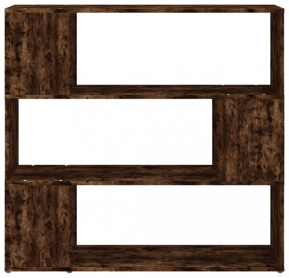 füstös tölgy színű térelválasztó könyvszekrény 100x24x94 cm