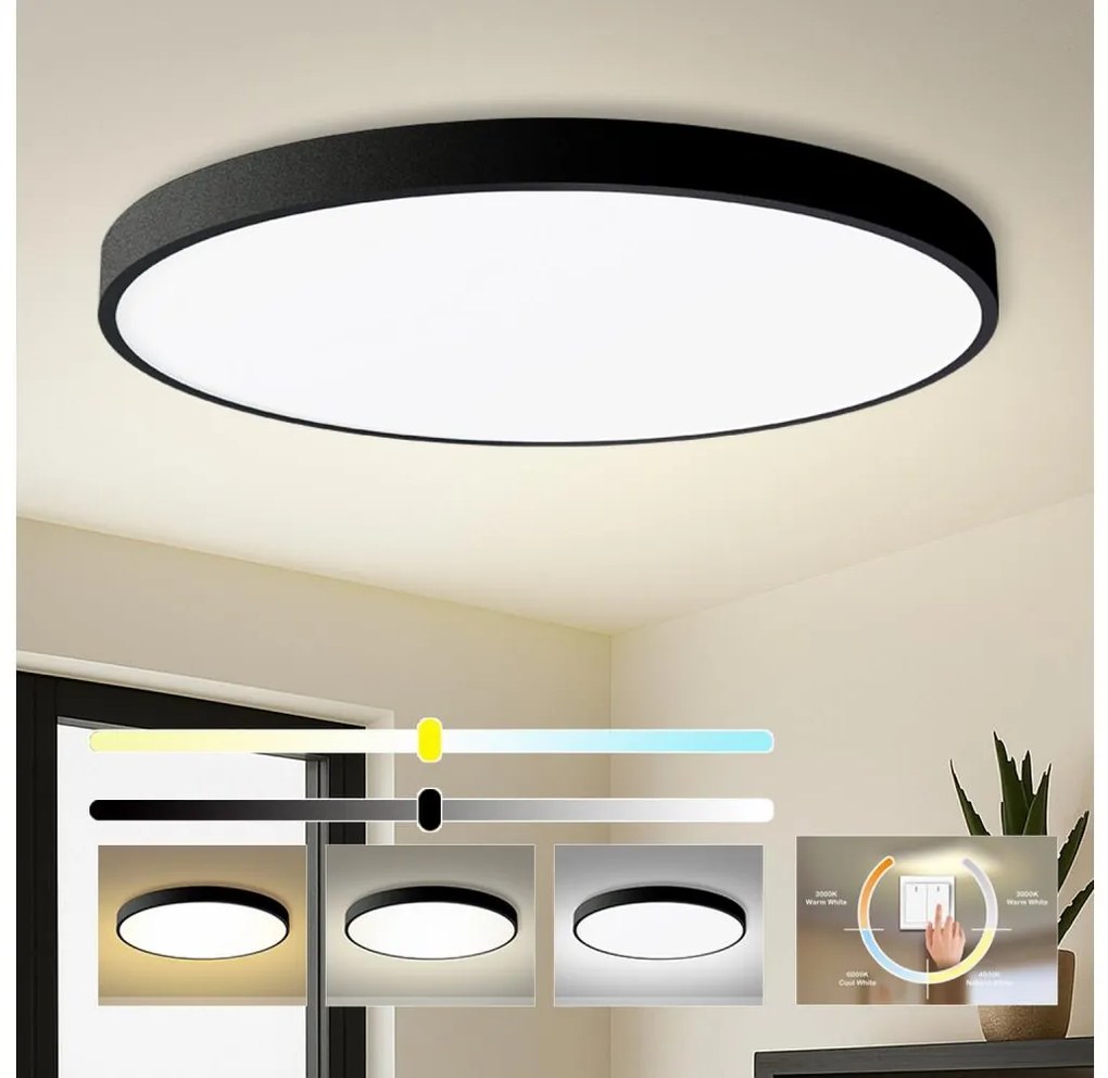 Brilagi - LED mennyezeti lámpa POOL LED/180W/230V 3000/4500/6000K átm. 120 cm fekete
