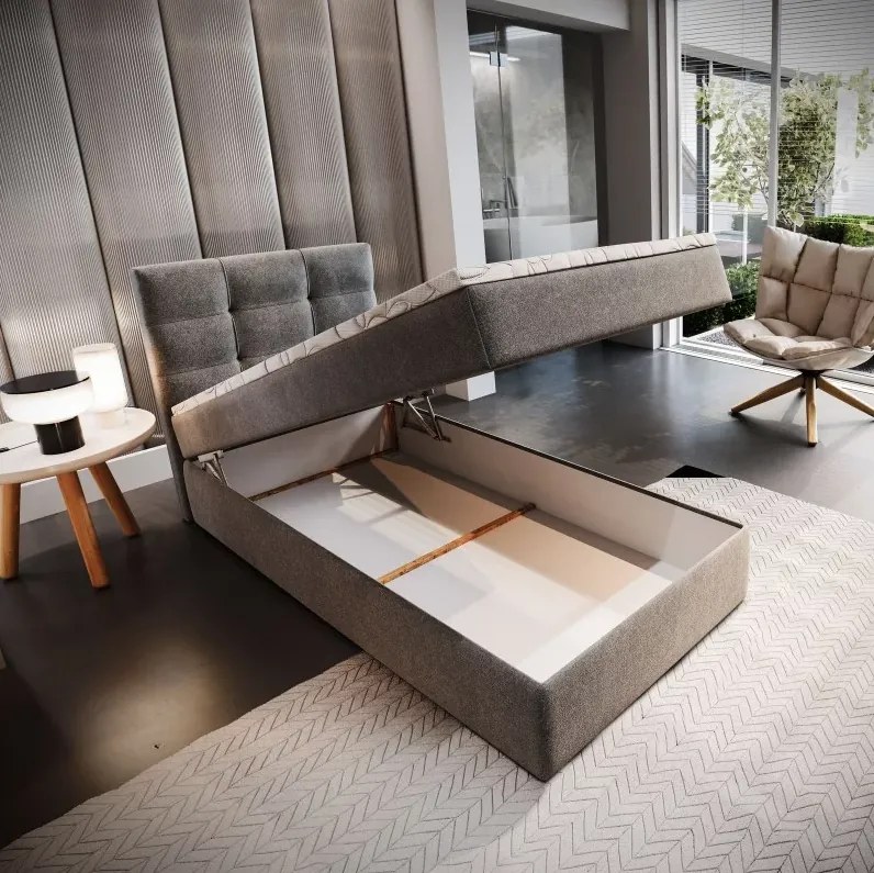 AKCIÓ Kárpitozott boxspring ágy GLORIEN VELVET 100x200 cm türkiz II. osztály