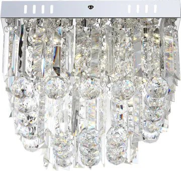 Globo 68594-6A Mennyezeti króm, akril , LxBxH:320x320x240, tartozék: 6xLED 3W 9,6V, 6X250lm, 4000K