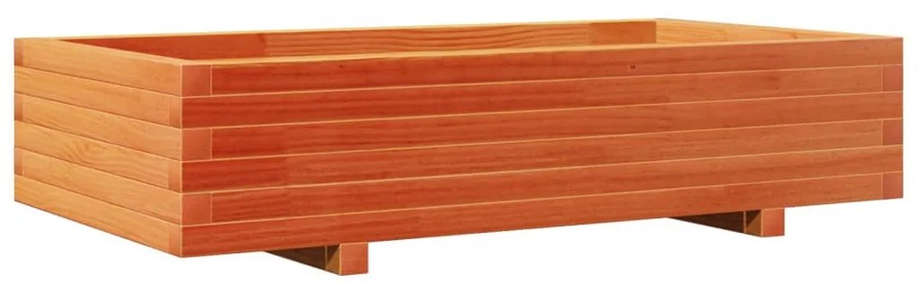 viaszbarna tömör fenyőfa kerti virágláda 110 x 60 x 26,5 cm