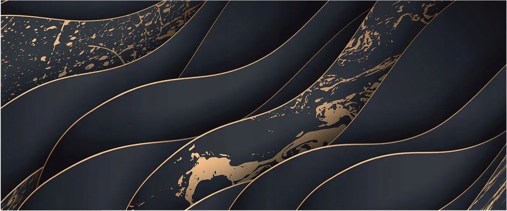 Dekoratív fotótapéta Falra Könnyű összeszerelés Elegáns hullámok 250x104 Ragasztó