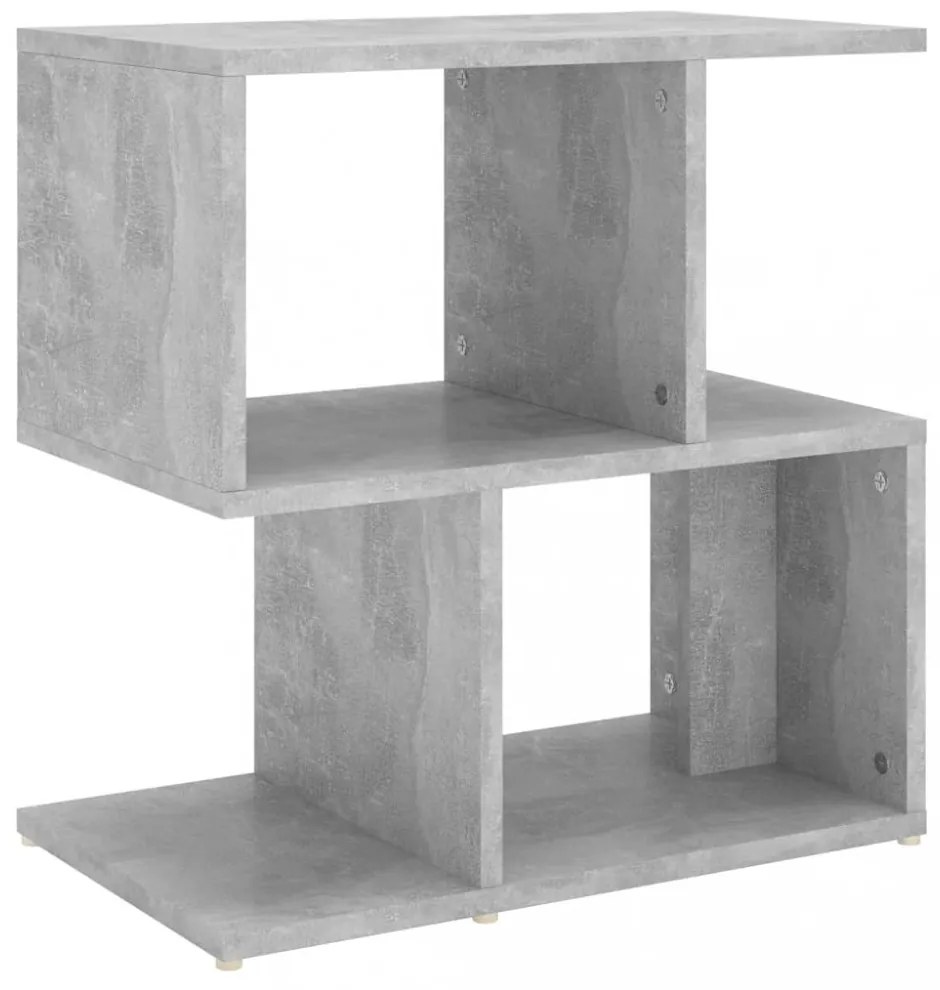 betonszürke szerelt fa éjjeliszekrény 50 x 30 x 51,5 cm