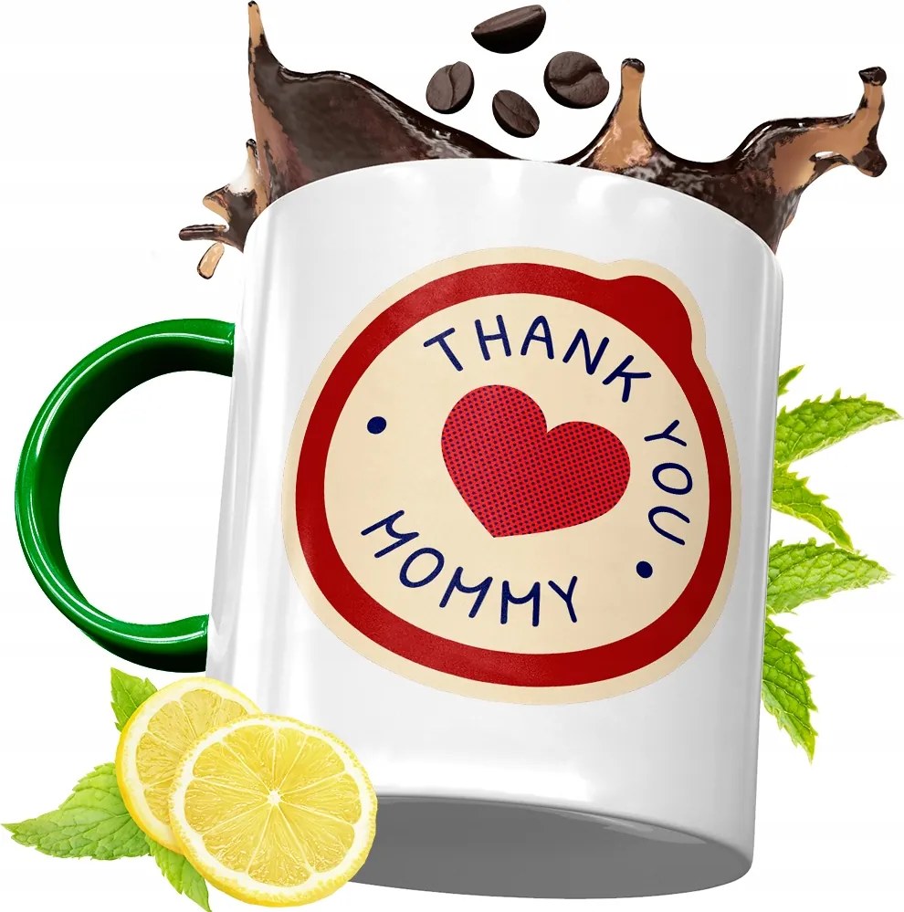 Zöld Bögre Anyukáknak Születésnapi Ajándék fényképes nyomtatással