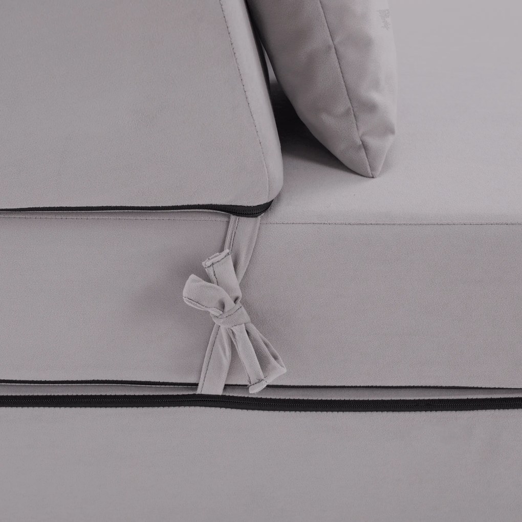 Összecsukható matrac/fotel, 2v1, világosszürke, PELOS